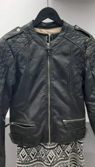 Conjunto Biker Mujer y Vestido Negro/Blanco