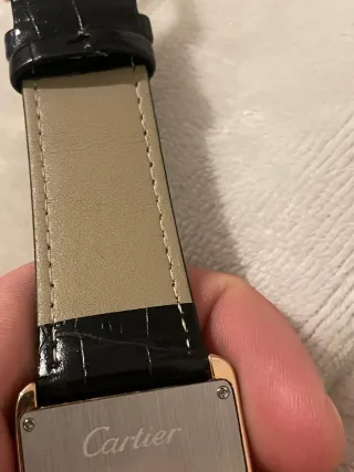 Reloj Cartier Oro Rosa Correa Negra