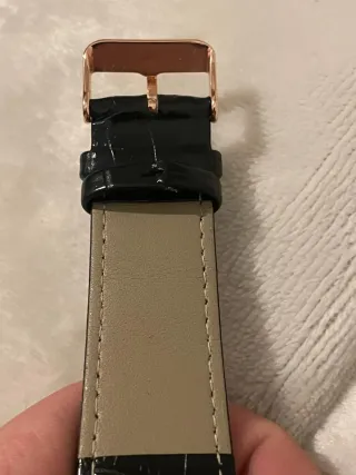 Reloj Cartier Oro Rosa Correa Negra