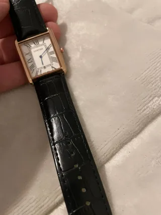 Reloj Cartier Oro Rosa Correa Negra