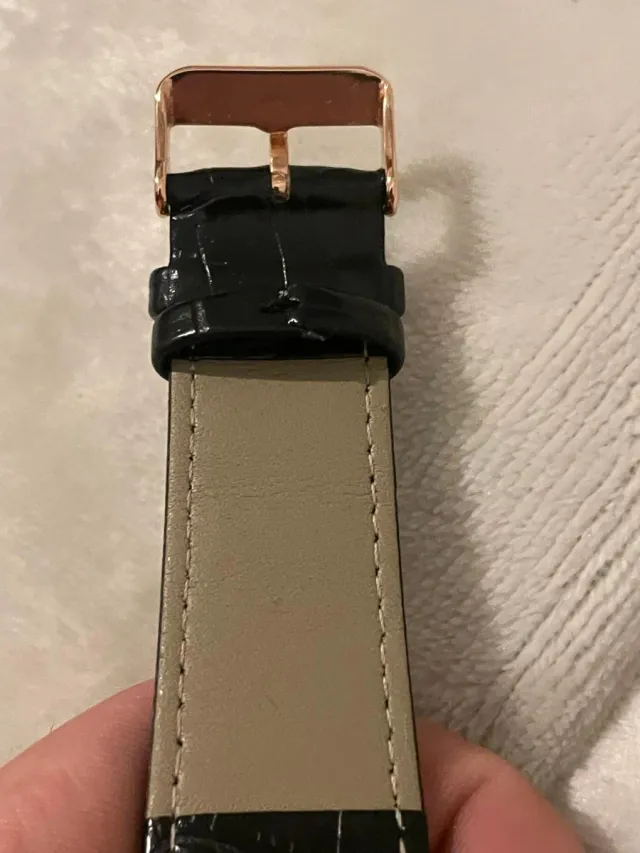 Reloj Cartier Oro Rosa Correa Negra