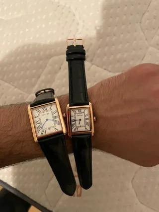 Reloj Cartier Oro Rosa Correa Negra