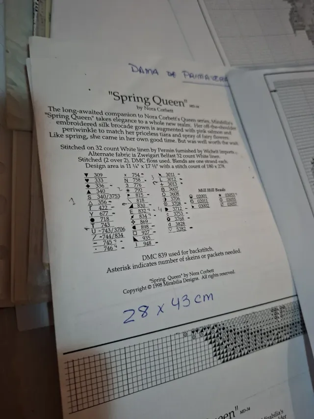 Gráfico bordado Dama de Primavera