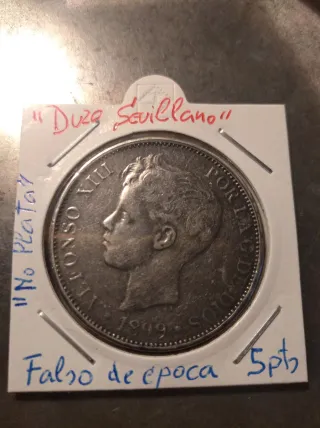 Duro Sevillano. Alfonso XIII 1899. Falso de época.