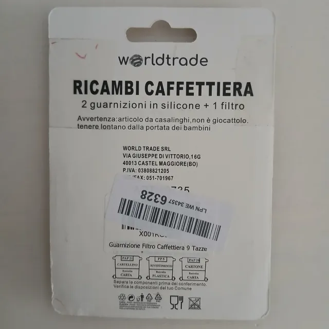 Ricambi per caffettiera Moka - 2 guarnizioni in silicone