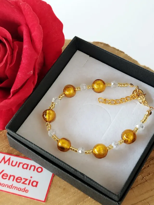 Bracciale Murano Venezia Oro Cristallo