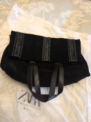Bolso Shopper Zara Piel Negro