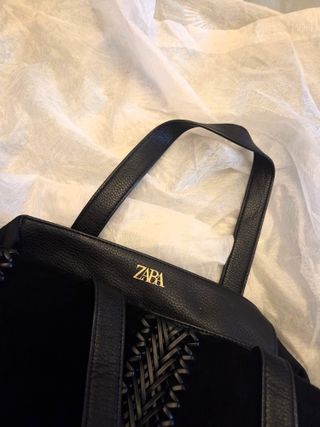 Bolso Shopper Zara Piel Negro