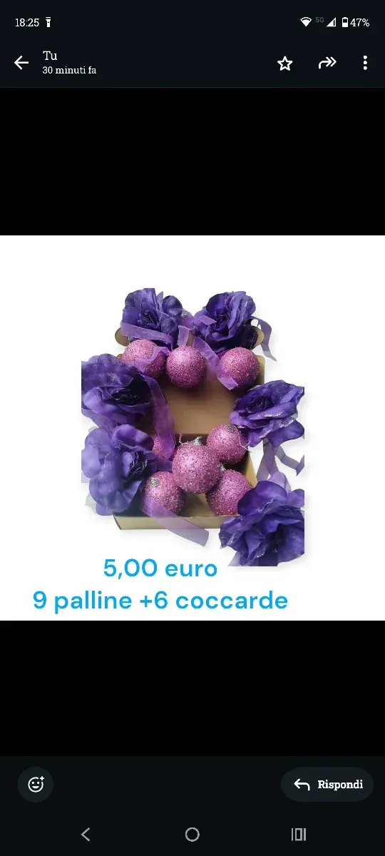 9 palline + 6 coccarde decorazione