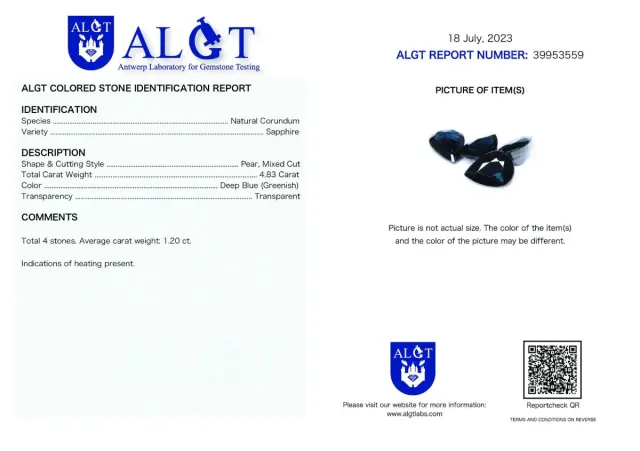 Lote 4.83ct Zafiros Naturales Certificado