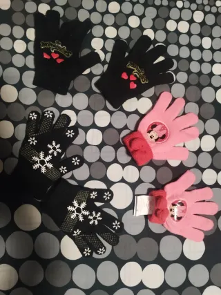 3 pares guantes niña invierno