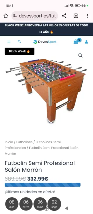 Futbolín Semi Profesional Devessport Marrón