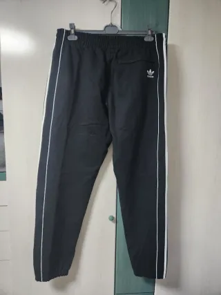 Pantalón Adidas Negro Rayas Blancas