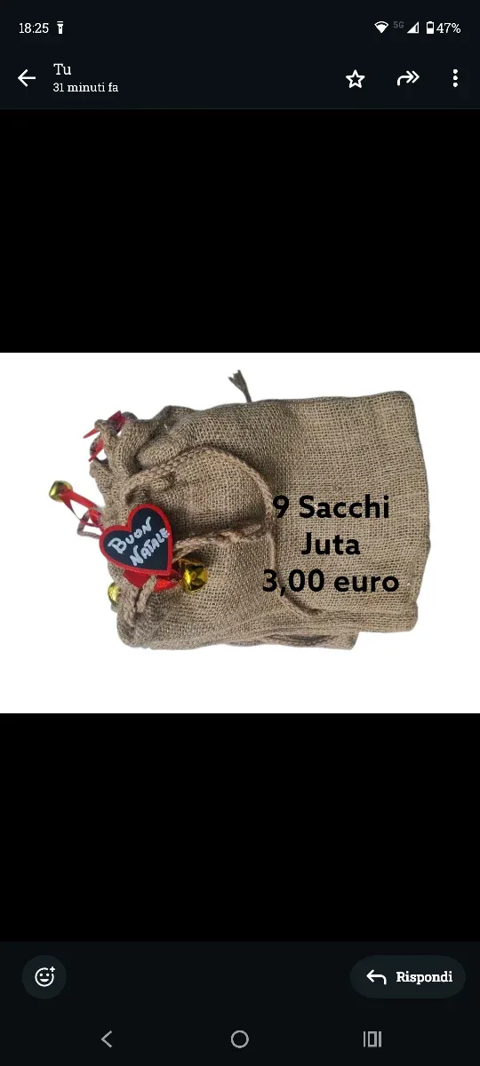 9 Sacchi Juta Buon Natale