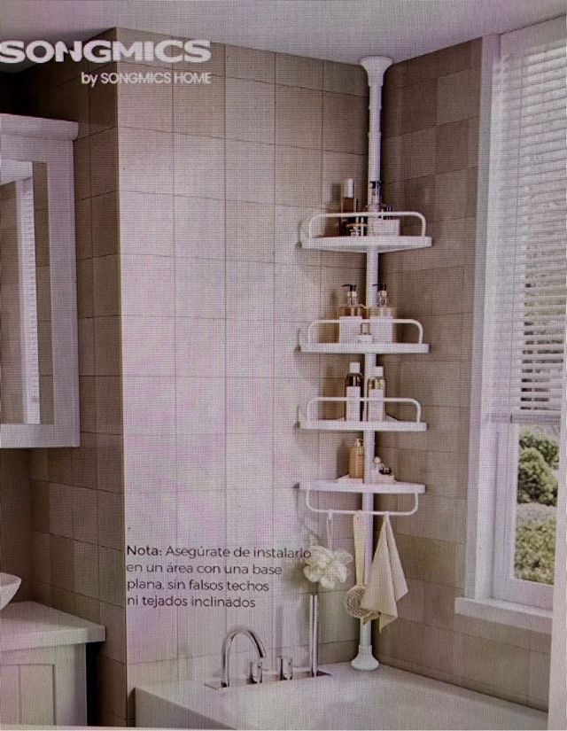 Estante esquinero ducha SONGMICS blanco