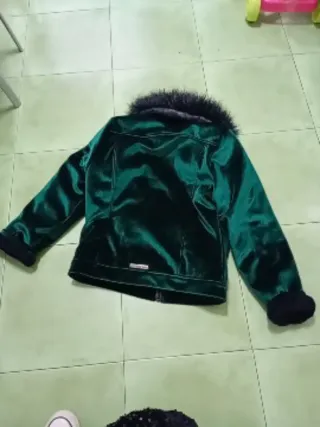 Chaqueta terciopelo verde con forro