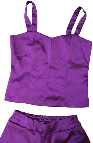 Completo top e pantaloni viola