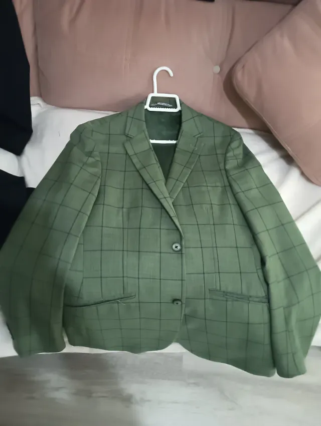 Chaleco de cuadros verde