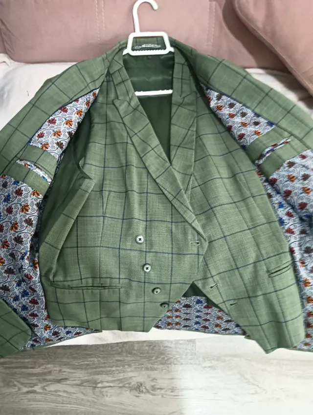 Chaleco de cuadros verde