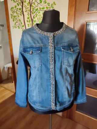 Cazadora tejana mujer T/50 pedrería