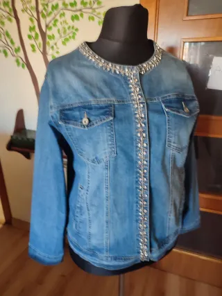 Cazadora tejana mujer T/50 pedrería