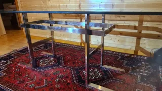 Tavolo di design in vetro e acciaio inossidabile 2 x 1,5 m