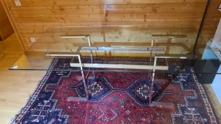 Tavolo di design in vetro e acciaio inossidabile 2 x 1,5 m