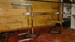 Tavolo di design in vetro e acciaio inossidabile 2 x 1,5 m