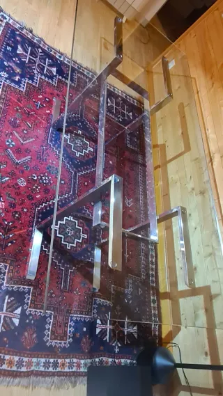 Tavolo di design in vetro e acciaio inossidabile 2 x 1,5 m