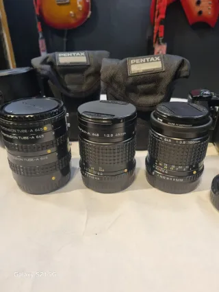 Cámara Pentax 645 Negra +objetivos+bolso