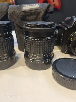 Cámara Pentax 645 Negra +objetivos+bolso