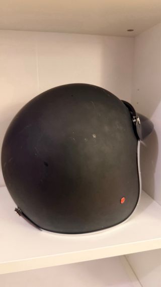Casco de moto retro negro