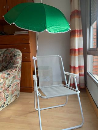 2 Sillones Playa con Paraguas Verde