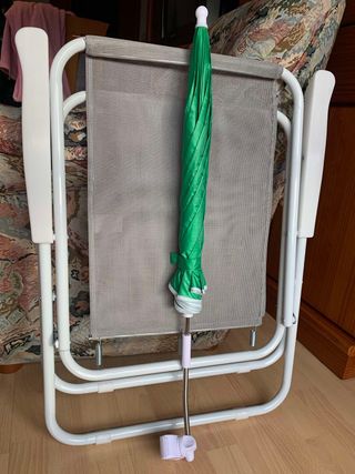 2 Sillones Playa con Paraguas Verde