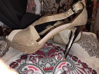 Sandali Cinti Tg 38 Beige/Oro