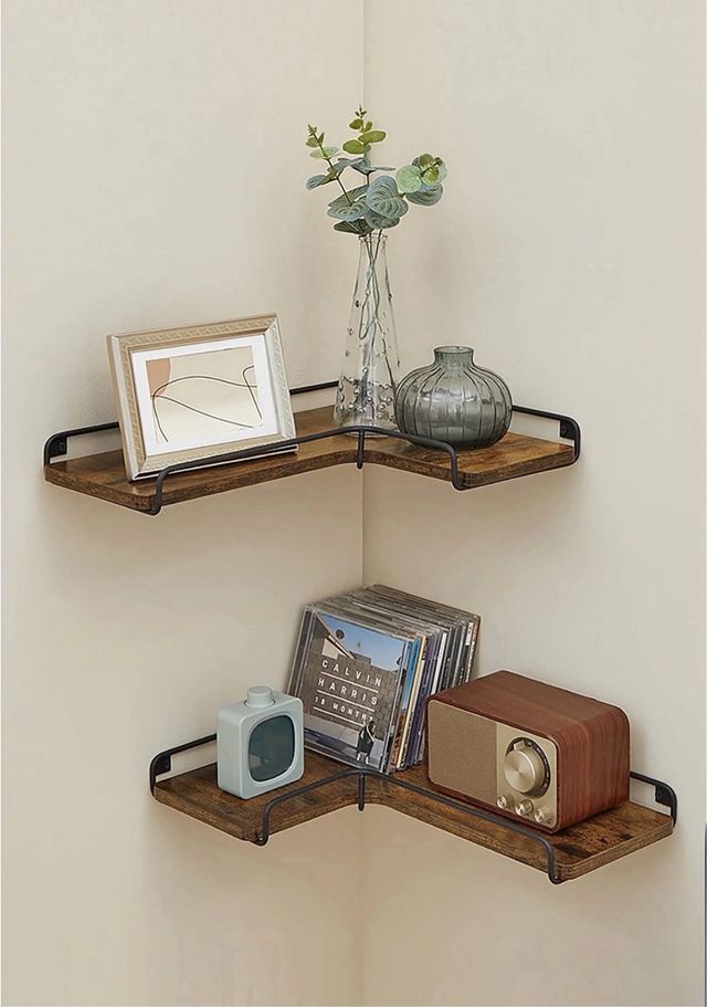 Baldas de esquina madera y metal