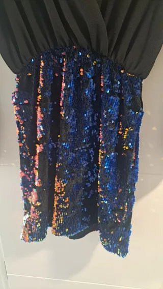 Vestido lentejuelas negro talla S