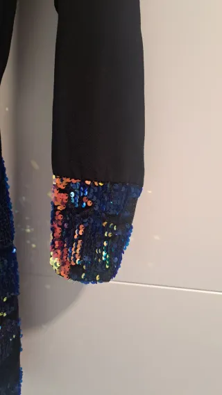 Vestido lentejuelas negro talla S