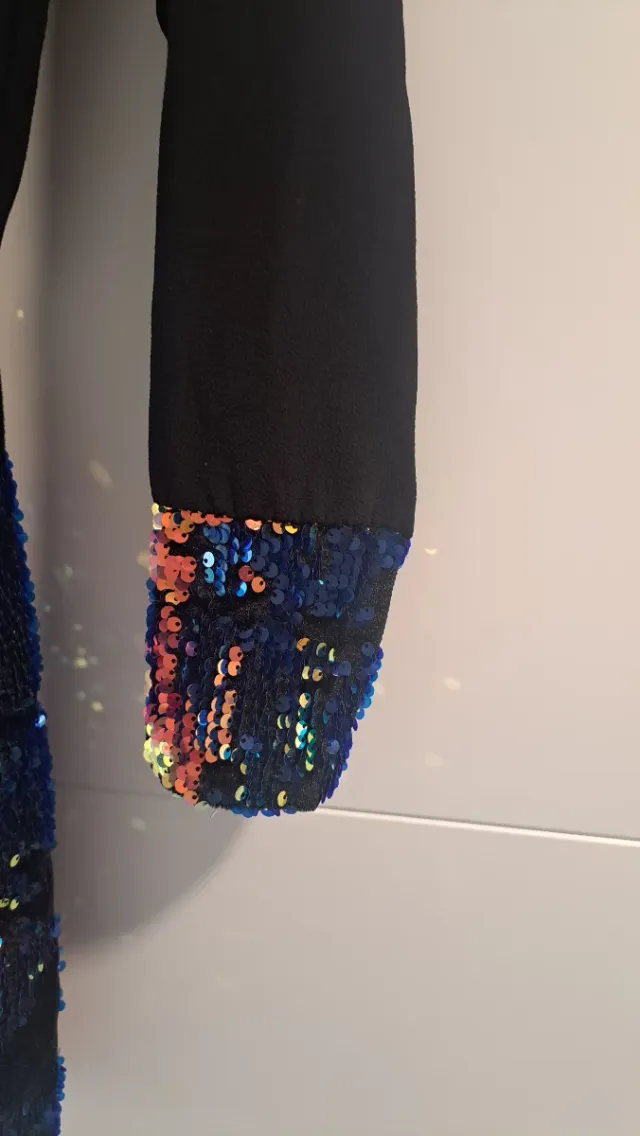 Vestido lentejuelas negro talla S