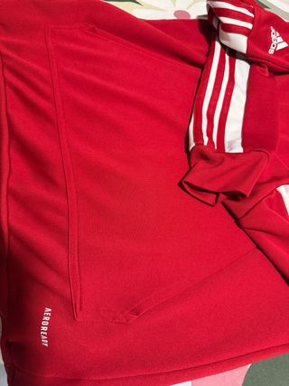 Sudadera Adidas Roja con Rayas Blancas