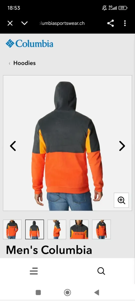 Forro polar Columbia gris y naranja