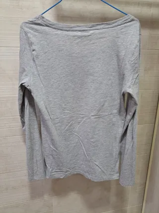 Camiseta gris manga larga Leather and Lipstick