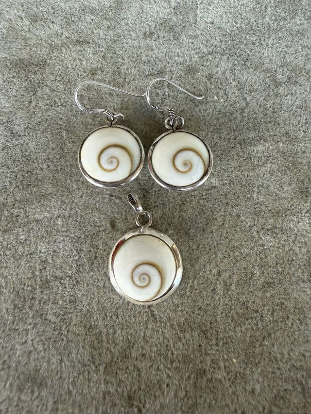 Conjunto Plata 925 Colgante y Pendientes