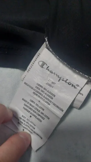Camiseta Champion Hombre Talla M Negra