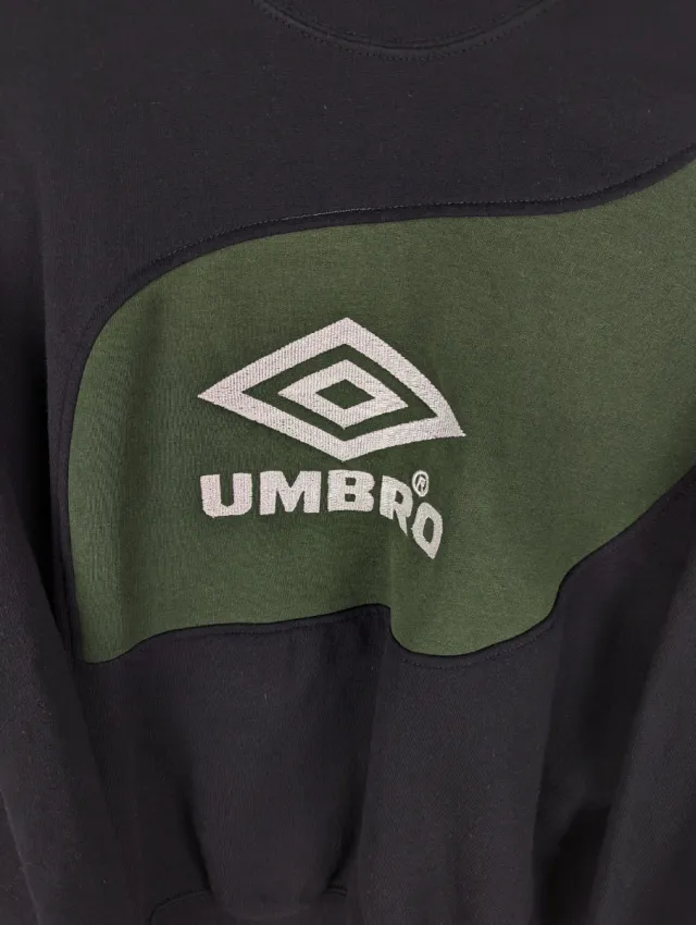 Sudadera Umbro Vintage Rework Negra y Verde