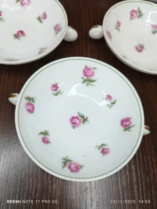 LIMOGES PORCELANA JUEGO DE POSTRE ANTIGUO