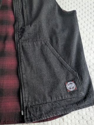 Chaleco vaquero negro reversible hombre.