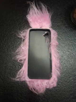 Funda iPhone 14 plus Peluche Rosa Conejo