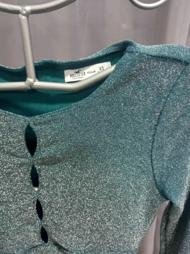 Vestido corto fiesta verde turquesa brillante