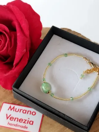 Bracciale Murano Venezia Oro e Verde